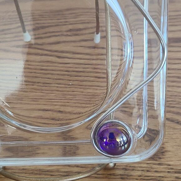 Glass Drink Coaster Embellished with Beads and Wire Hand-Made Water Wine Beer - Picture 7 of 12